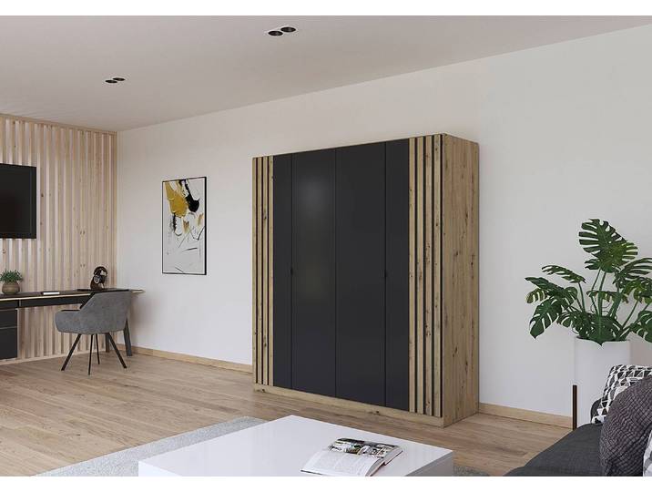 Drehtürenschrank Genua Typ B 181cm Braun/Graumetallic
