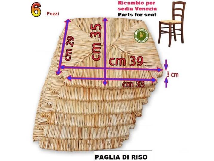 Pièce de rechange pour siège en paille de riz pour mod venezia - Jaune - Blanc