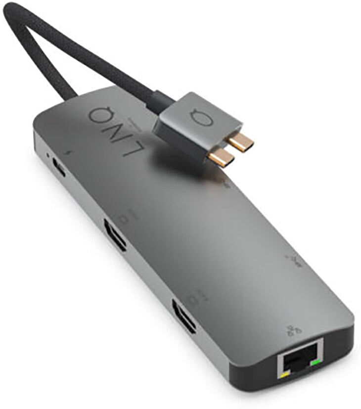 LINQ byELEMENTS 7in2 USB-C MacBook Multiport Hub - HDMI / USB-C PD / USB-A / Ethernet - Space Grey