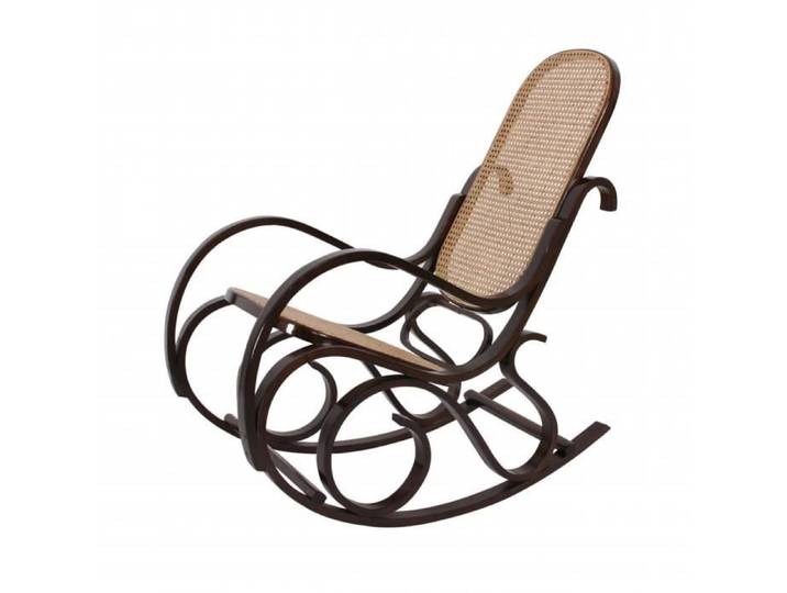 Fauteuil à bascule Tokyo - MYCOCOONING - Noir - Adulte - Bois de noyer et osier
