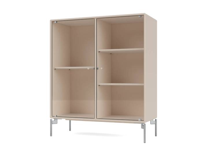 Montana Ripple II Vitrinenschrank 69,6x82,2x30 cm Clay-Beine chrome
