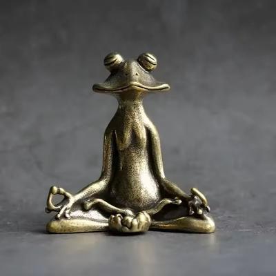 Inspire Select Retro Copperware Zen Frog Incense Holder Solid Pure Copper Aromatherapy & Tea Pet Ornament Retro Copperware Zen Frog Incense Holder Solid Pure Copper Aromatherapy & Tea Pet Ornament