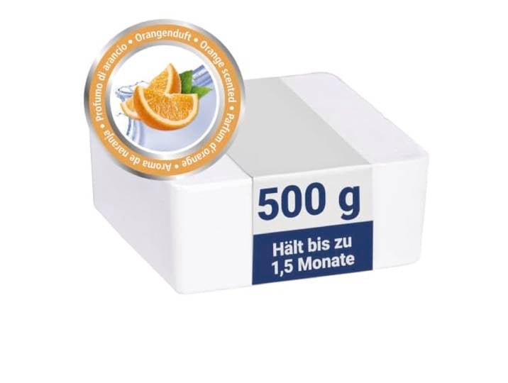 WENKO Luftentfeuchter Nachfüllpack, 3er Set, je 500 g mit Orangenduft Calciumchlorid, für Räume bis 40 m³, wirkt in Summe bis zu 4,5 Monate, für Keller & Wohnung, ohne Strom, Mod. Cube