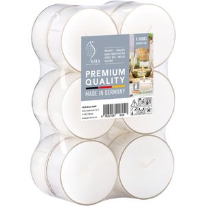 Gala Teelichter 030256012, Maxi, weiß, Ø 58 mm, Höhe 28 mm, 8h Brenndauer, 12 Stück