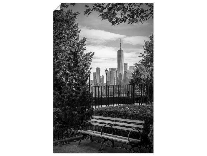 Wandbild ARTLAND Urbaner Rückzugsort mit NYC-Skyline , schwarz-weiss (farbe bild(er): schwarz), B:80cm H:120cm, Bilder, Wandbild, als Alubild, Leinwandbild, Poster, Wandaufkleber in verschied. Grössen