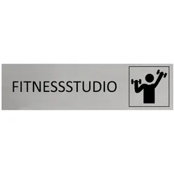 CombiCraft Aluminium Türschild Fitnessstudio 165x45mm mit 3M-Tape