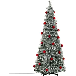 WEIHNACHTSBAUM künstlich Pop Up 180 cm faltbar Weihnachtsdeko inkl. LED Lichterkette