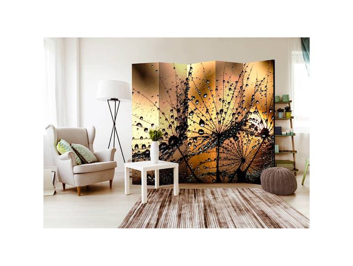Paravent Dandelions in the Rain Polaire Orange 225 x 172 x 3cm