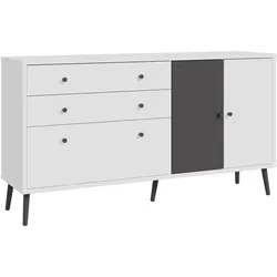 FORTE Sideboard Harllson Dekor Weiß / Grau