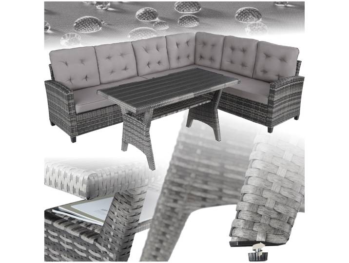 Rattan Lounge Catania - grau