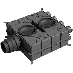 WOLF Luftverteiler DN125-180 8 Stutzen DN75 mit 4 Verschlusskappen