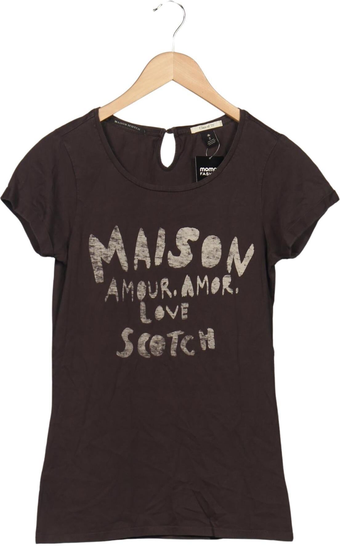 Maison Scotch Damen T-Shirt, Braun, Gr. EU 38 (Maison Scotch 2), Baumwolle - Second Hand