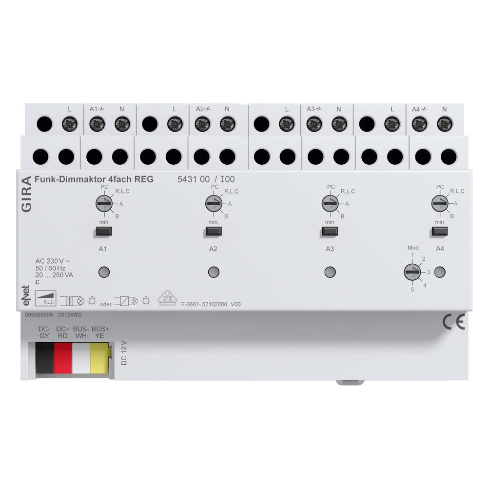 Gira Funk Dimmaktor 4f REG eNet 543100 (Dimmaktor) (543100)