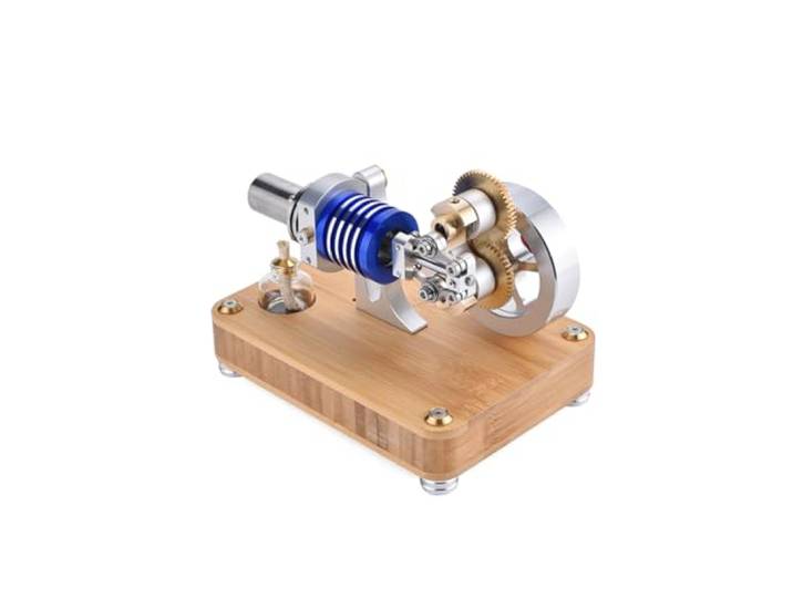 CreativeBlocker Stirlingmotor Model Erwachsen - ENJOMOR Metall Stirlingmotor Der mit Alkohollampen Läufts, Rhombischer Heißluft-Dampfmaschinenmodell, Experimentierkasten Wissenschaft Geschenk