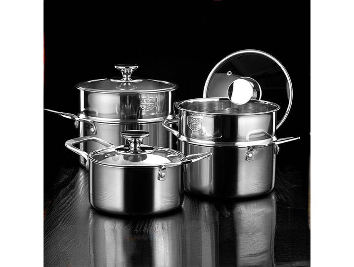 Marmite à soupe double couche en acier inoxydable 316, marmite à lait épaissie domestique, ustensiles de cuisine pour la cuisson