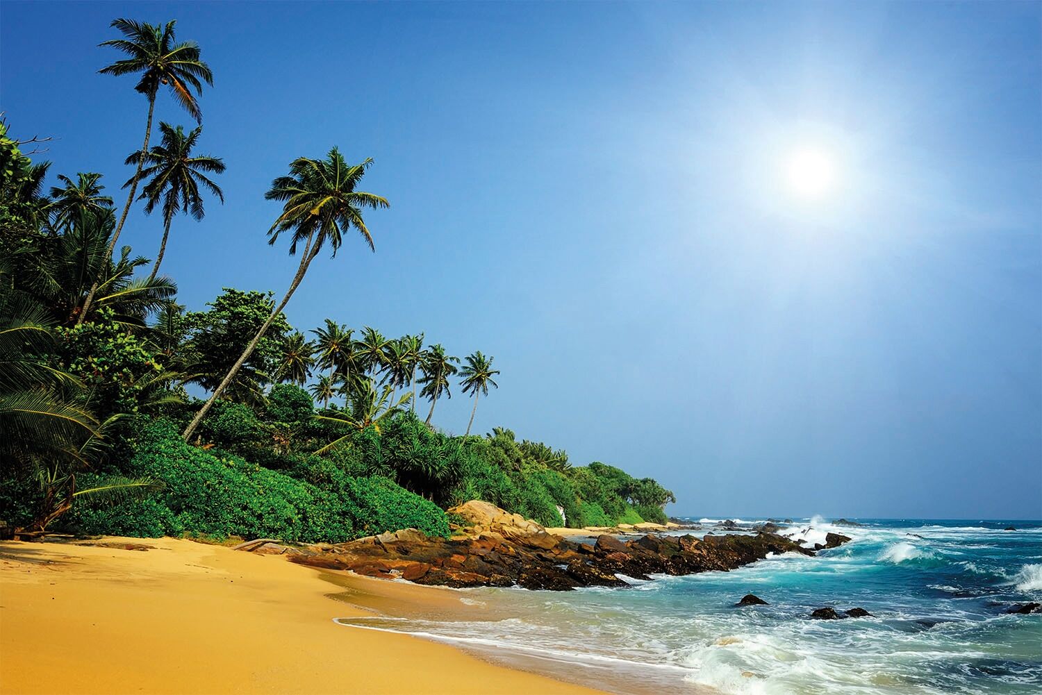 Fototapete PAPERMOON "Sri Lanka Tropical Beach", bunt, B:1,5m L:1,11m, Vlies, Tapeten, Fototapete bunt B/L: 1,5m x 1,11m, Bahnen: 7 Stk.