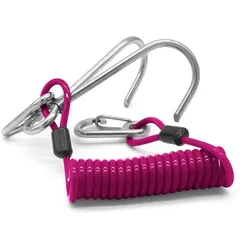 Riffhaken mit Spiralkabel - Pink