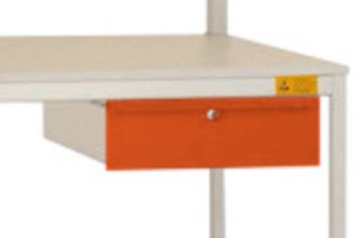 Manuflex LD4123.2001 ESD ESD-Einzelschubfach in Rotorange RAL 2001, mit Schloss, BxTxH = 425 x 550 x 135mm