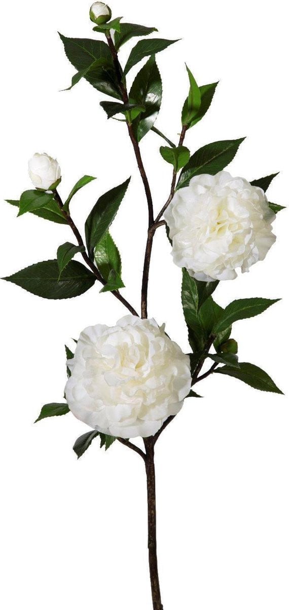 Viv! Home Luxuries Camelia zijden bloem wit groot 98 cm