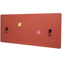 Akustik-Tischtrennwand MCW-G75, Büro-Sichtschutz Schreibtisch Pinnwand, doppelwandig Stoff/Textil ~ 60x140cm braun