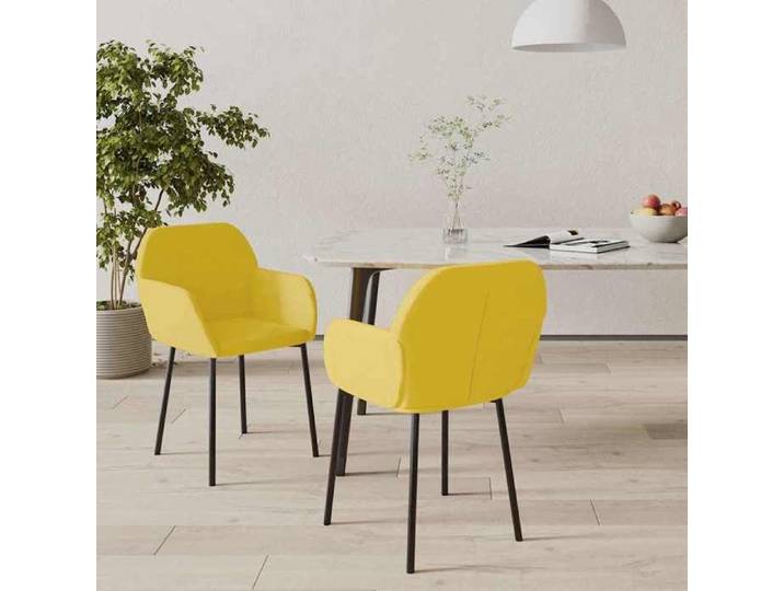 Meilleure MEUBLE Chaises à manger lot de 2 Jaune Velours&01_7627