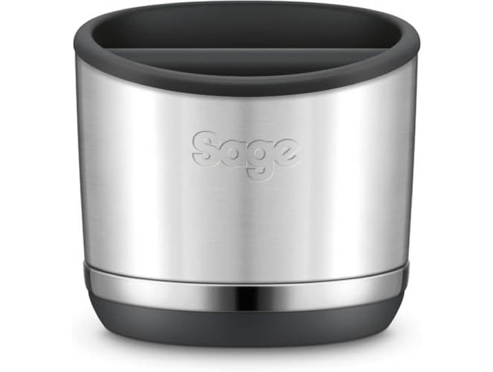 Sage The Knock Box 10\, Bac à Marc\, Acier Inoxydable Brossé Barre de Frappe Robuste Amovible\, Extérieur Acier Inoxydable\, Taille Compacte; Stocke Jusqu'à 10 Galettes D'expresso