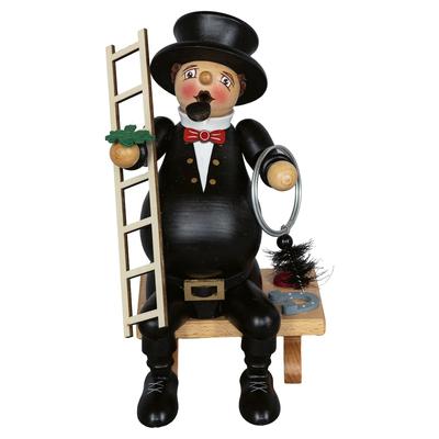 HGD Dickbauch-Räucherfigur "Schornsteinfeger", sitzend