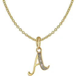 trendor 41520-A Buchstaben-Anhänger A Gold 333/8K mit vergoldeter Silberkette, 38 cm