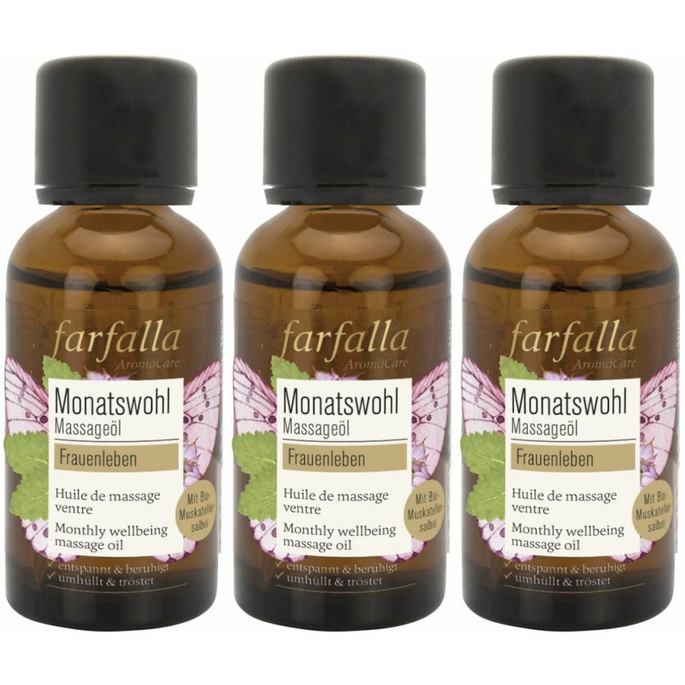 Farfalla Monat Massageöl Frauen Muskateller 30 ml x3 3x30