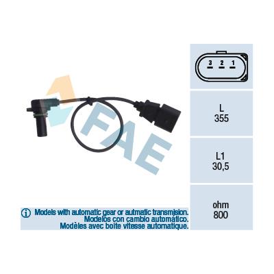 FAE Drehzahlsensor, Automatikgetriebe 79062 für STANDARD AUTOMOBILE SEAT