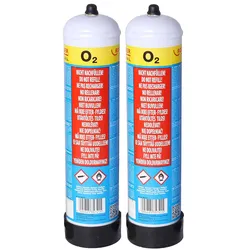2x Rothenberger Industrial Sauerstoff O2 110bar 930ml Einwegflasche