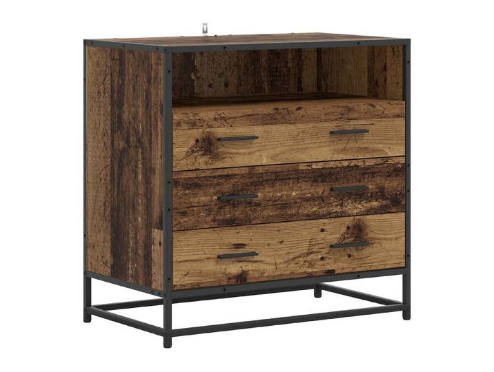 vidaXL Kommode Schubladenschrank 3-Schublade Altholz 70 x 41 x 70 cm (1 St)