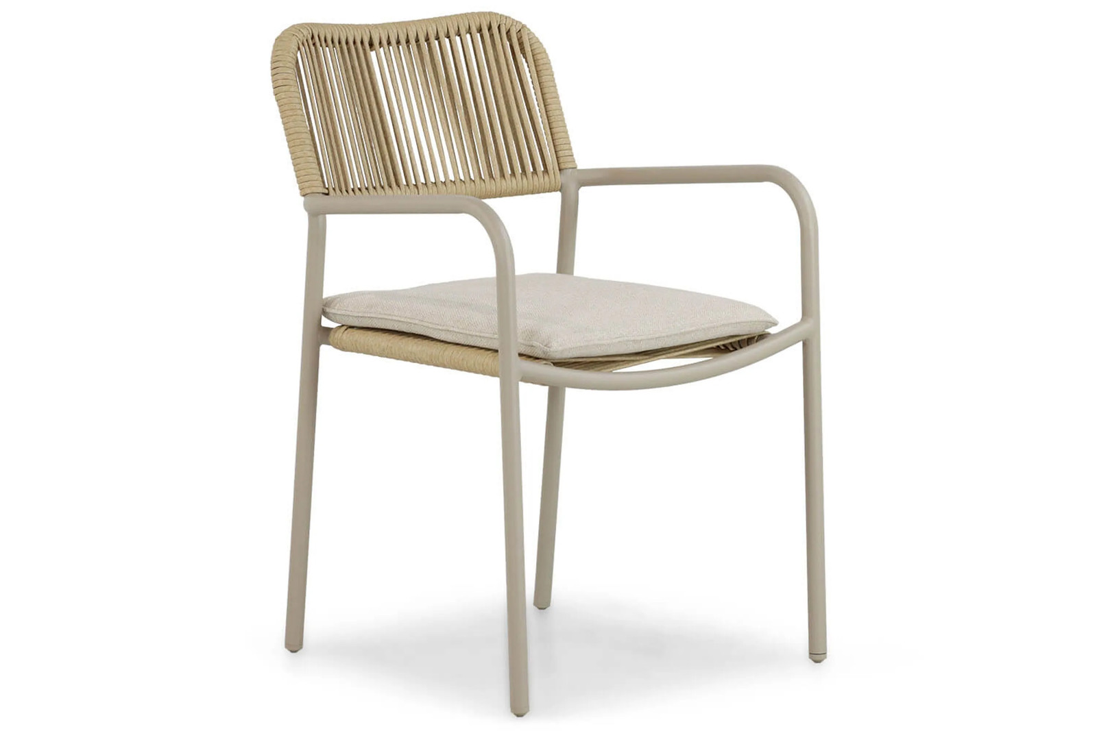 Coco Penya dining tuinstoel met kussens, beige, aluminium