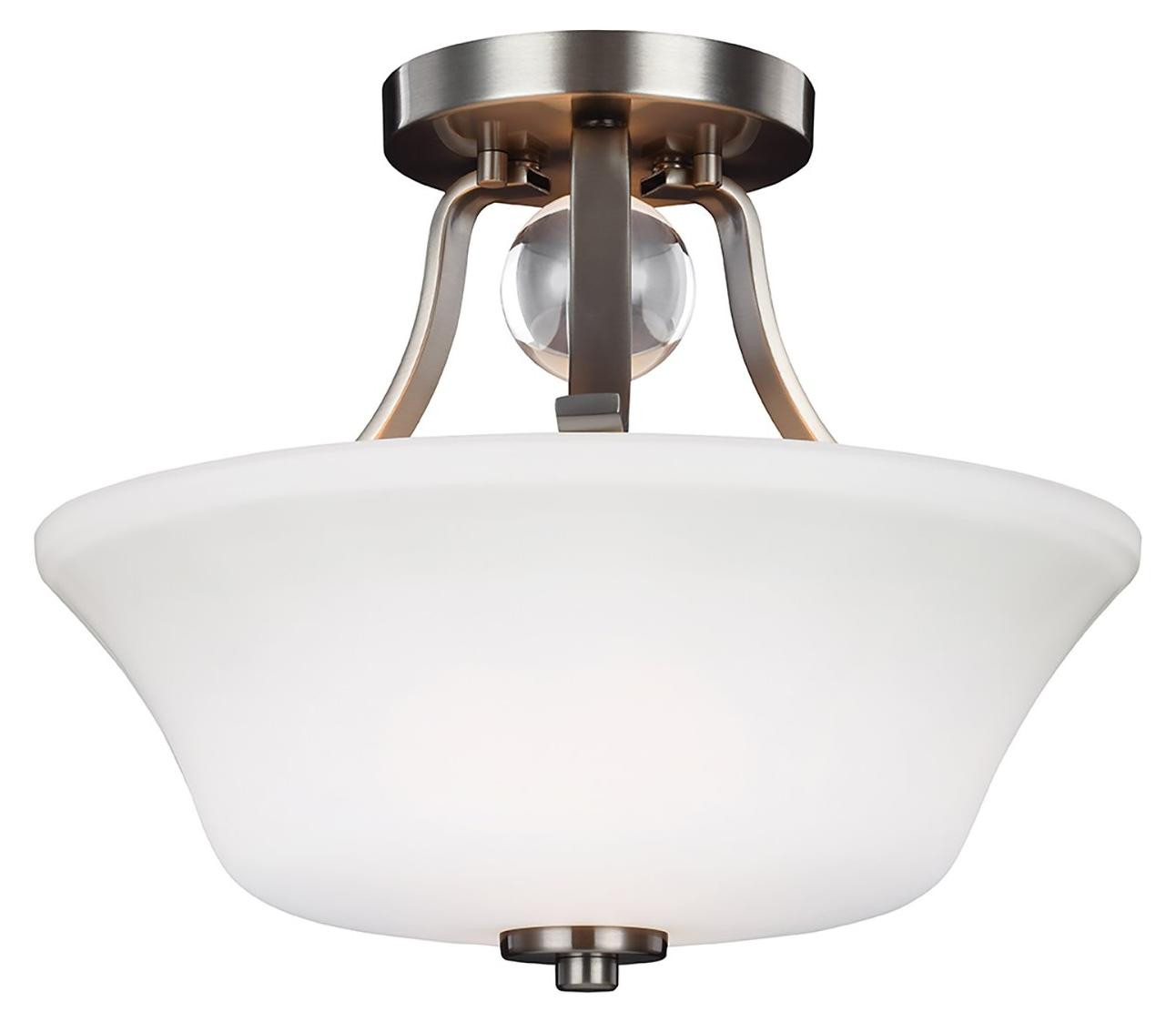 Elstead Lighting Evington plafondlamp, 2 lichtpunten, E27, satijnnikkel