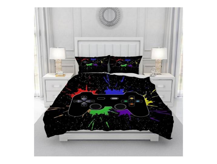 LuxusKollektion Jugendbettwäsche Bettwäsche-Set Gamepad 135x200cm Mikrofaser