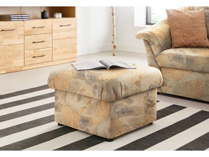 Hocker DOMO COLLECTION Pegnitz , beige, B:60cm H:39cm T:60cm, 100% Polyester, Hocker, Hocker