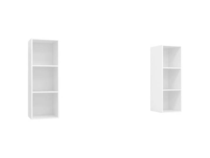 KUPTYERFG TV-Wandschrank 2er Set Weiß Hängeschrank Lowboard Holzwerkstoff Flexibles 2er-Set TV-Möbel für Wohnzimmer und Schlafzimmer mit je 3 Fächern für geordnete Aufbewahrung und einfache Pflege.