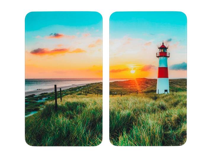 Herdabdeckplatten Leuchtturm, 2er-Set, Leuchtturm, Herdabdeckplatten