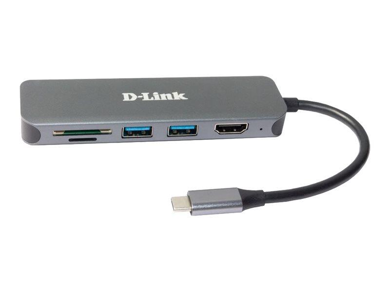 D-Link DUB-2327, 6-in-1 USB-C Hub mit HDMI/Kartenleser/USB-C Ladeanschluss