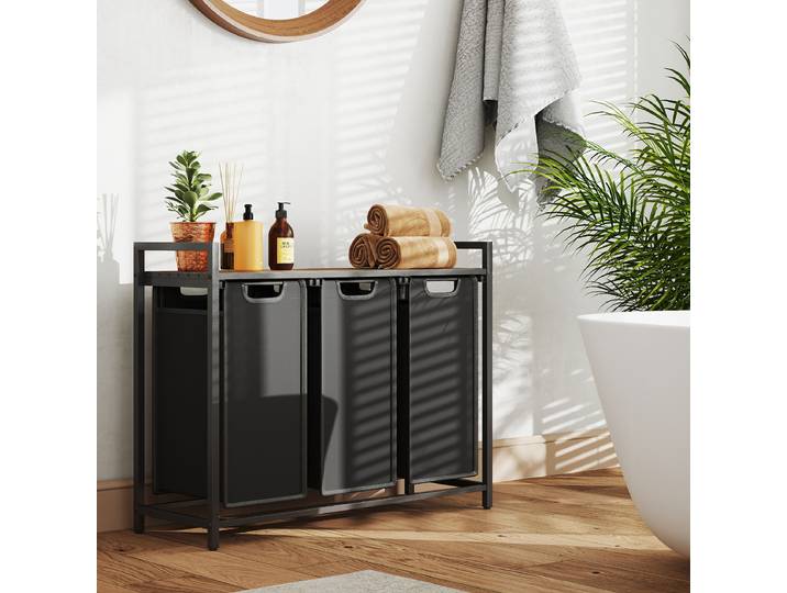 Wäschekorb Salgi 93 x 72 x 33cm Schwarz
