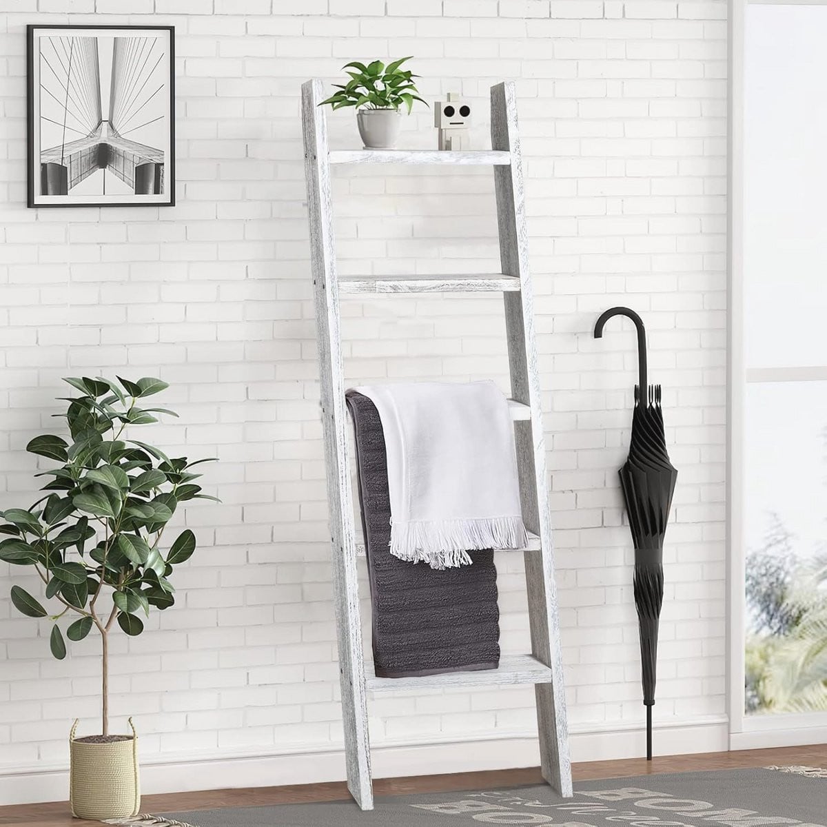 Rustieke houten dekenladder voor decoratie