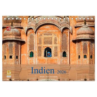 Indien 2026 Tempel, Tiger und Paläste (Tischkalender 2026 DIN A5 quer), CALVENDO Monatskalender