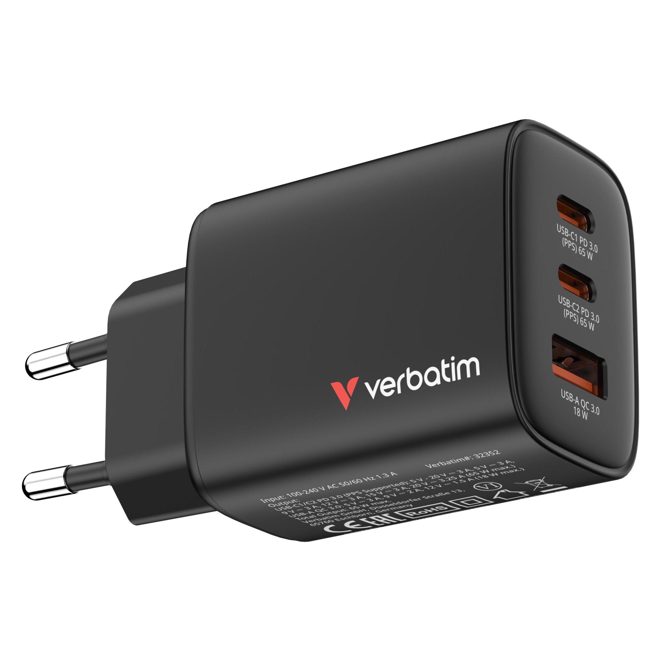 Verbatim GaN III Essentials (65 W, 3 Ports) (32352)