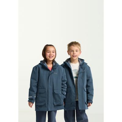 3-in-1-Funktionsjacke JACK WOLFSKIN "3IN1 CANVEY KIDS", Kinder, Gr. 92, blau (midnightsky), Obermaterial: 100% Polyester. Futter: 100% Polyester, Jacken, für Kinder, mit Kapuze, wasserdicht, winddicht, wärmend, atmungsaktiv
