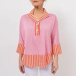STEFFEN SCHRAUT Bluse, 3/4-Arm Fledermausärmel Schmuckknöpfe leger weit