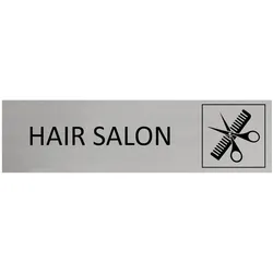 CombiCraft Aluminium Türschild Hair Salon 165x45mm mit 3M-Tape zur Befestigung, einfache Kennzeichnung von Räumen und Bereichen