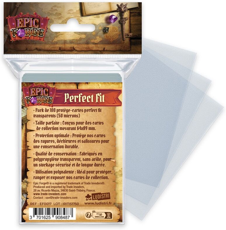 Rio 100 Protège-cartes souples Perfect Fit (64 x 89 mm) - Epic Forge