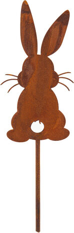 Rost-Hase aus Metall, braun, 15 cm