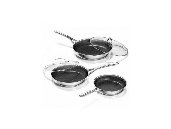 LuxusKollektion Pfannen-Set Pfannenset 3-teilig, Keramik-Antihaft, Induktion