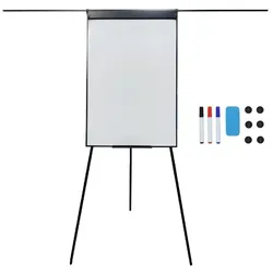 Relaxdays Flipchart Whiteboard 100x70 cm 2 Arme Schwarz